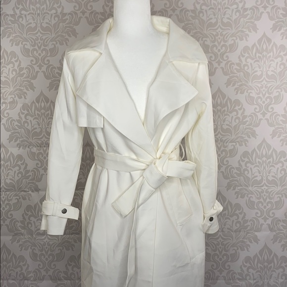 Jackets & Blazers - Cream White Trench Coat